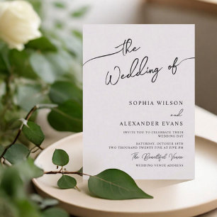 Minimalist Modern Calligraphy Wedding Invitation