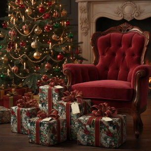 Victorian Christmas Portrait Grosgrain Ribbon