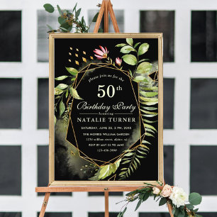 Geometric Floral Wreath Couples Shower Invitation