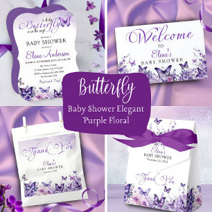 Ballotins Baby shower papillon Élégant violet Floral
