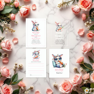 Some Bunny Is On the Way Baby Shower Thank You Card