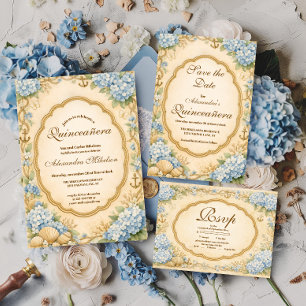 Cartons Réponse Quinceañera Vintage sur le thème de la Côte
