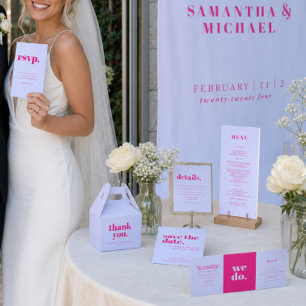 Minimalist Lilac Pink  Simple Kindly Reply RSVP Card