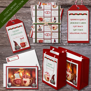 Whimsical Christmas Gnome Wrapping Paper Set of 3