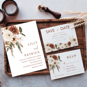 Bohemian Floral Terracotta Wedding Details Enclosure Card