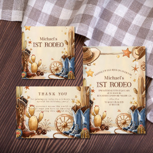 Cactus Desert 1st Rodeo Party Thank You Card