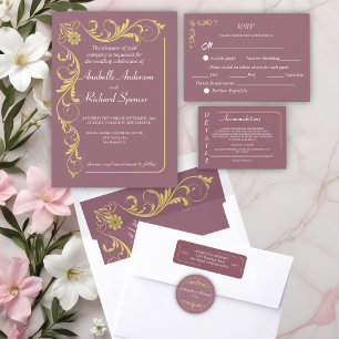 Elegant Victorian Wedding  Invitation