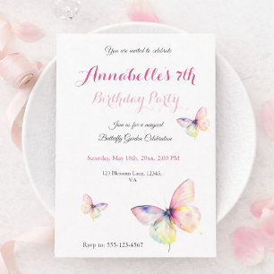 Delicate Pink Butterfly in Pastel Rainbow Colours Napkin