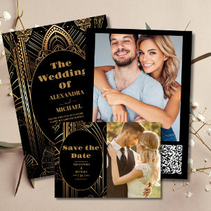 Geometric Art Deco Wedding Save The Date