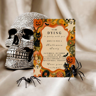Elegant Vintage Retro Halloween Party Classic Round Sticker