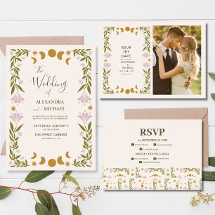 Vintage Mystical Botanical Wedding Table Number