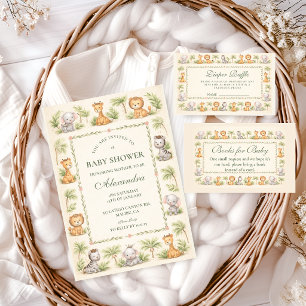 Whimsical Safari Animals Diapper Raffle Enclosure Card