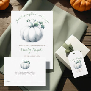 Diaper Raffle Ticket, White Little Pumpkin Enclosure Card
