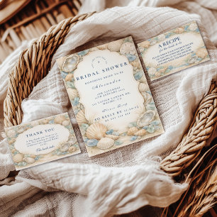 Oyster And Starfish Coastal Bridal Shower Napkin