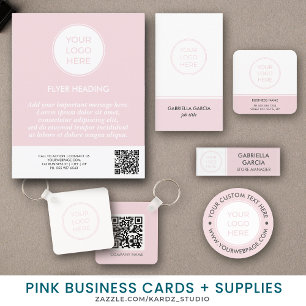Employee QR Code Blush Pink ID Badge