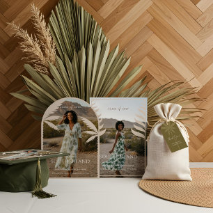 Toque De Diplômé Boho Retro Tropical Palm Tree Graduation Photo