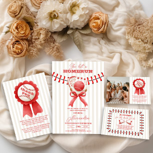 Sports Baseball Homerun  Bridal Shower Enclosure Card