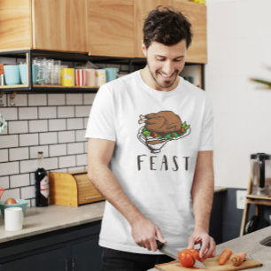 Tennis Turkey Thanksgiving funny cartoon  cute  T-Shirt