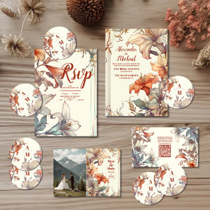 Photo Vintage Floral Art Nouveau Wedding Save The Date