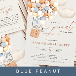 Elephant Balloon Baby Shower All In One Invitation