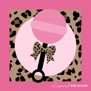 Leopard and Pink Baby Shower Napkin