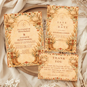 Rustic Western Cowgirl Garden Wedding RSVP Card