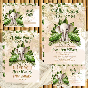 Tropical Safari Elephant Shower Books for Baby Enclosure Card