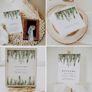 EVERGREEN holiday engagement party invitation