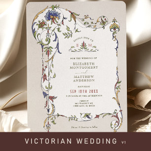 Invitation Ornements floraux victoriens vintages Mariage Invi