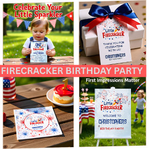 Patriotic Red White Blue Kids Birthday Paper Plate