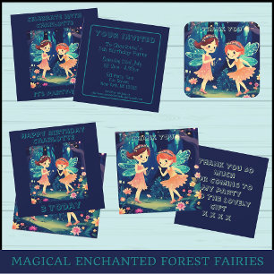 Fairies Play In The Enchanted Forest Age Birthday Card