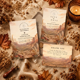 Elegant Fall Western Wedding Invitation