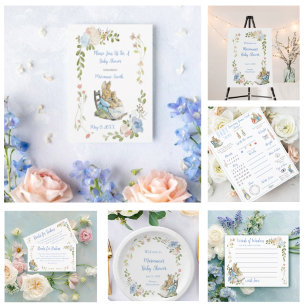 Classic Peter the Rabbit Twins Baby Shower  Invitation