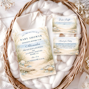 Soft Blue Coastal Baby Shower Napkin