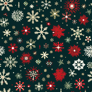 Christmassy Red and Green Plaid Pattern Ceramic Ornament