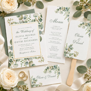 Modern Greenery Eucalyptus Wedding Napkin