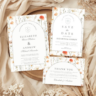 Minimal Wildflower Botanical Wedding Invitation