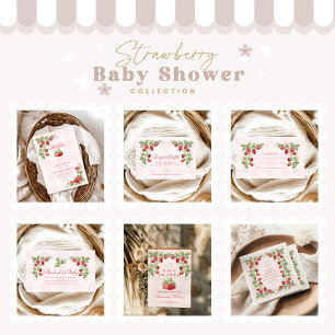 Sweet Strawberry Baby Shower  Invitation