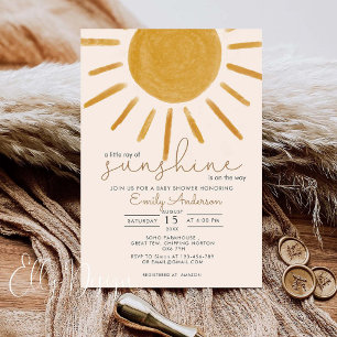 Poster Un Petit Rayon De Soleil Boho Baby shower Soleil