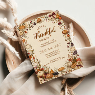 Charming Whimsical Thanksgiving Feast Invitation