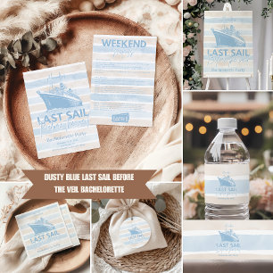 Dusty Blue Last Sail Before The Veil Bachelorette  Invitation