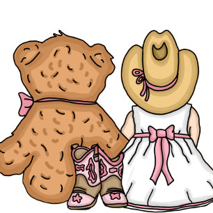 Girl's Baby Shower   Cowgirl and Teddy Bear  Invitation