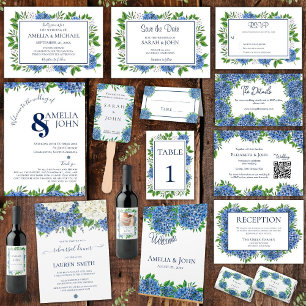 Invitation Tout En Un Hydrangeas Aquarelle Tout En Un Mariage Inviter