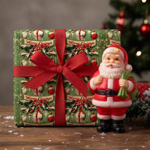 Retro Vintage Christmas: Mid Century Yuletide 2 Wrapping Paper