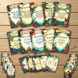 Invitation Woodland Enchanted Forest Castle Fairytale Mariage