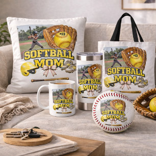 Custom Softball Mom Photo Collage Coffee Mug