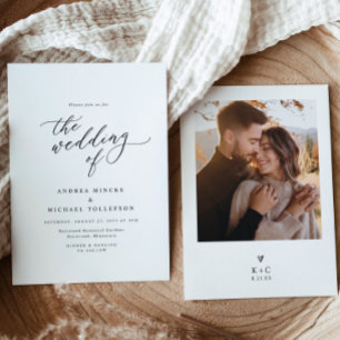 Simple, Elegant, Minimalist Vintage Script Wedding Guest Book