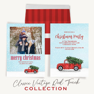 Watercolor Red Truck Return Address Christmas Label