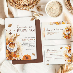 Love is brewing coffee cozy fall Bridal shower Napkin