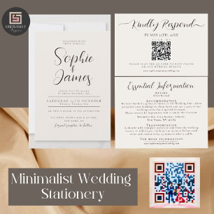 Minimalist Neutral Wedding Invitation